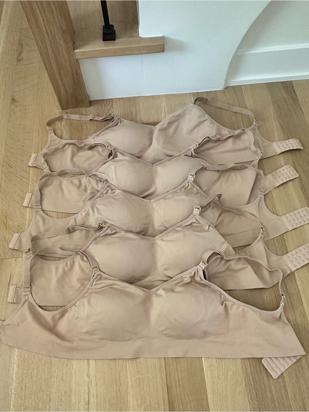 Auden Nude/Tan Seamless Nursing Bras - 5 Pack Size L